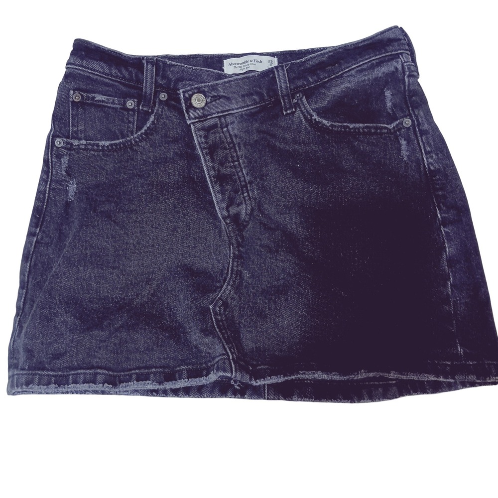 Abercrombie & Fitch Denim Mini Skirt Curve Love Crossover‎ SKUW625